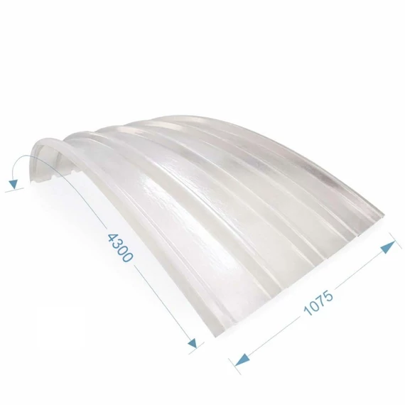 C496/330r íves öntartó poliészter trapézlemez natúr szín 1.075 m x 4.0 m