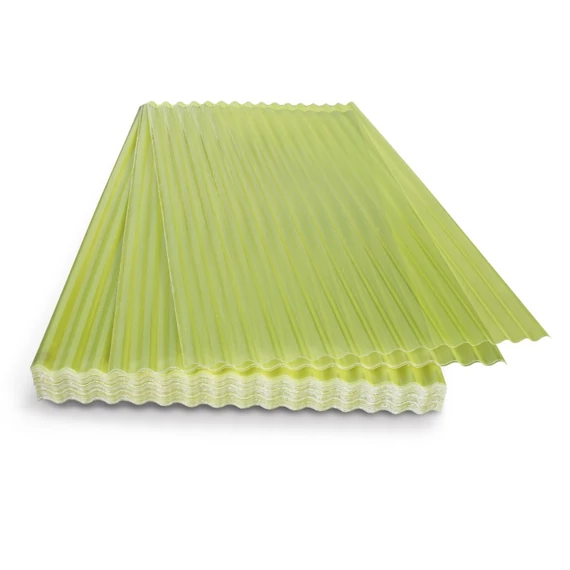 R076 Sinus (76/18) hullámlemez 1100g Standard sárga áttetsző tábla 1.2 m x 2.0 m