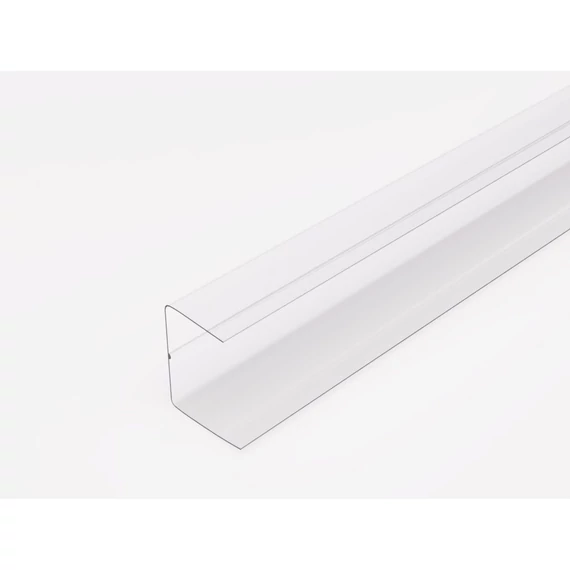 Polikarbonát U-profil (toldó elem) víztiszta 16 mm 2.1 m
